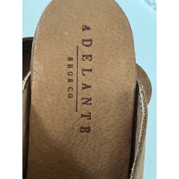 ADELANTE SHOECO Handmade Leather Block Heel Mules Slip On Shoes Size - 10 - Picture 2 of 10